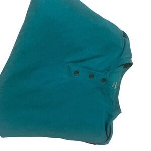 Saddlebred XXL long sleeved Teal Henley Pullover Top like new